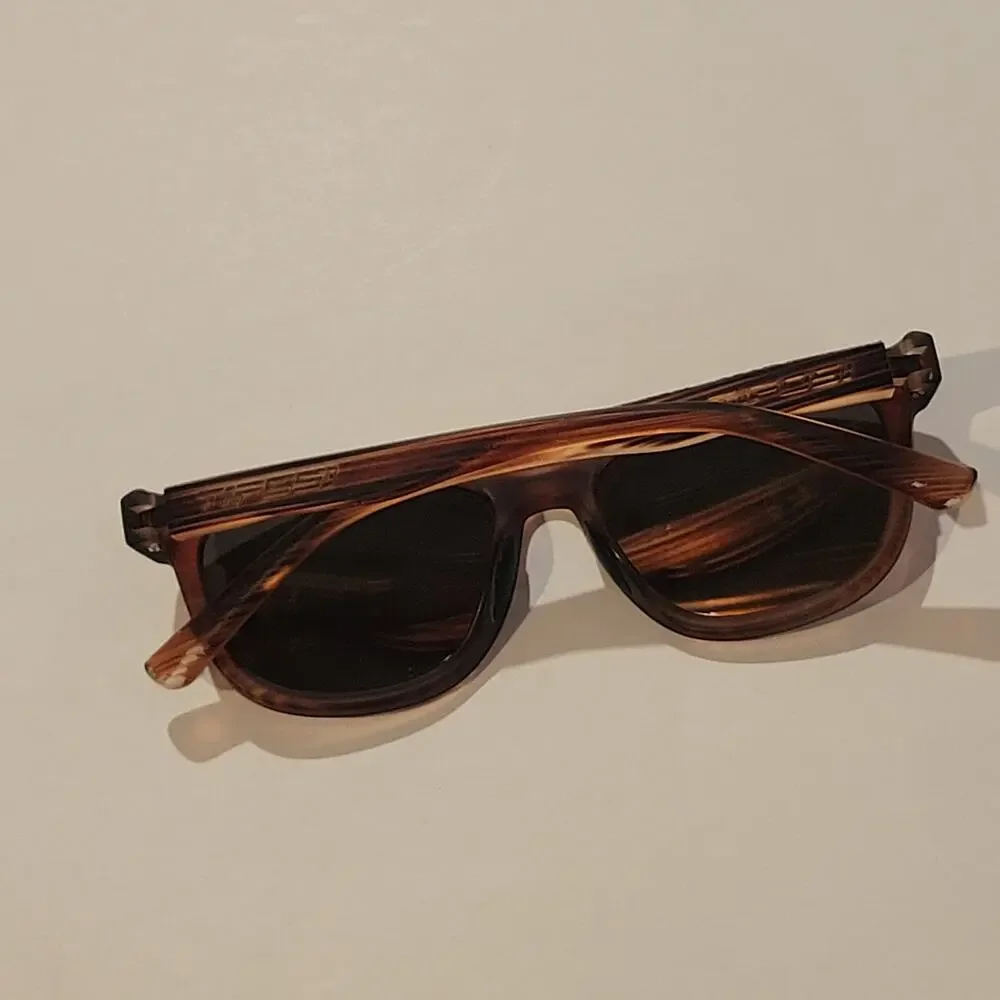 Tifosi Optics SWANK Sunglasses Woodgrain Frame  with Yellow Mirror